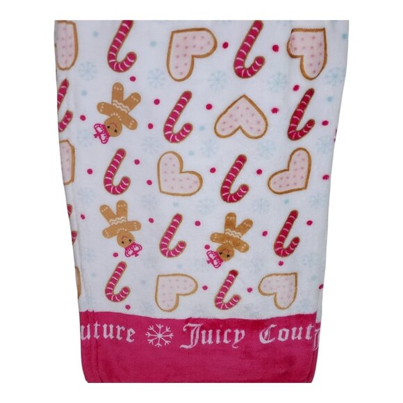 Juicy Couture Gingerbread Holiday Oversized Plush Throw Blanket Soft Festive - Picture 8 of 9